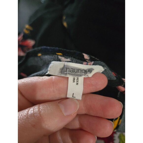 Maurices Dark Floral Short Sleeve Mini Dress Size Large Whimsigoth Boho Summer - Picture 4 of 9